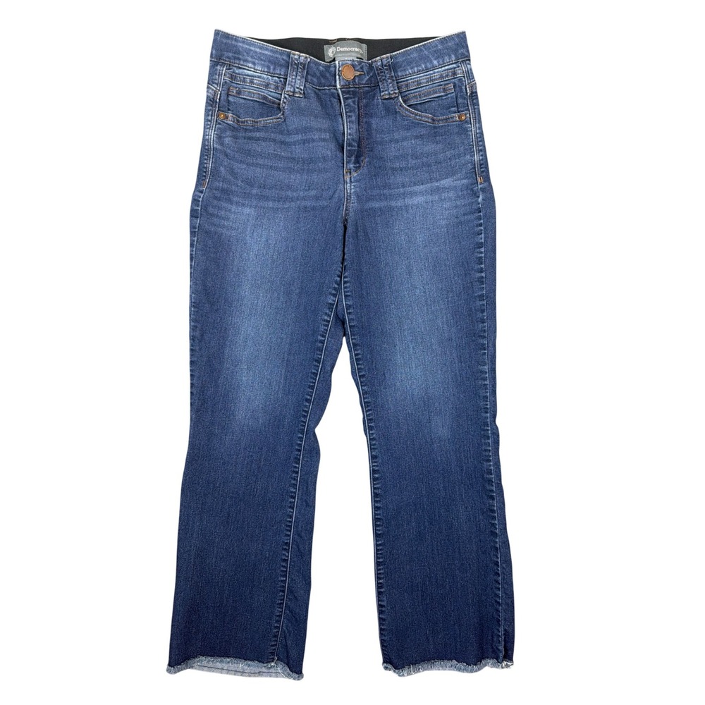 Democracy Ab Technology High Rise Straight Leg Blue Jeans‎ Raw Hem 6 BN2408BBL8